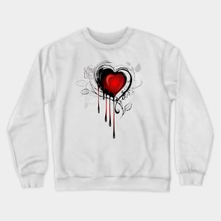 Heart drawn with paint Crewneck Sweatshirt